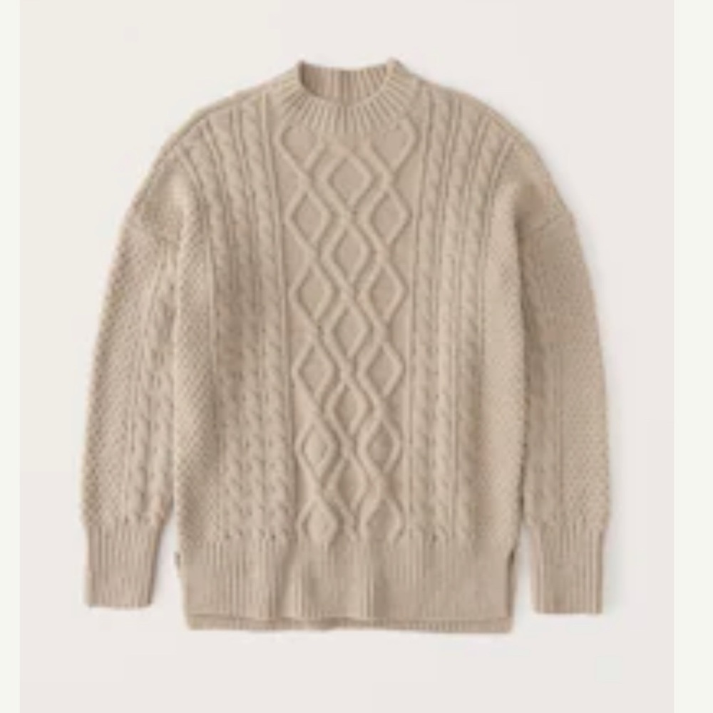 A&F Oversized Cable Crew Sweater